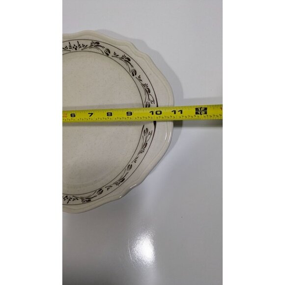 Syracuse China 12-C Beige Brown Scalloped Dinner Plate Floral Vine - Picture 4 of 6